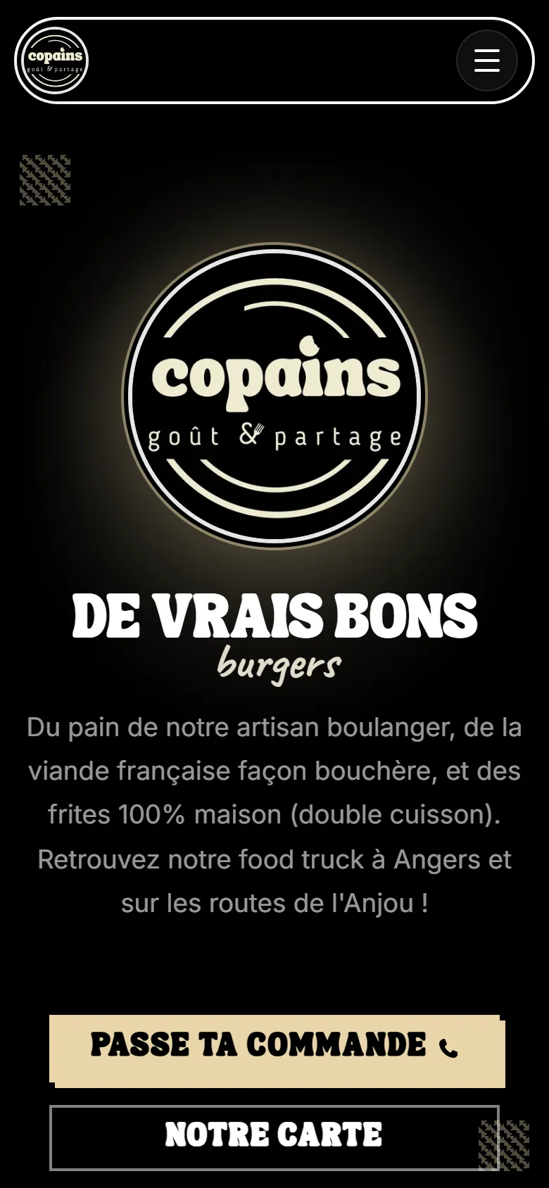 Food Truck des Copains, vu sur telephone