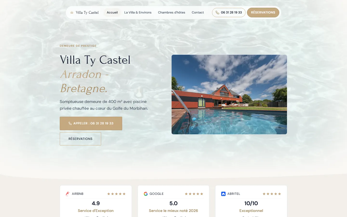 Villa Ty Castel, vu sur ordinateur