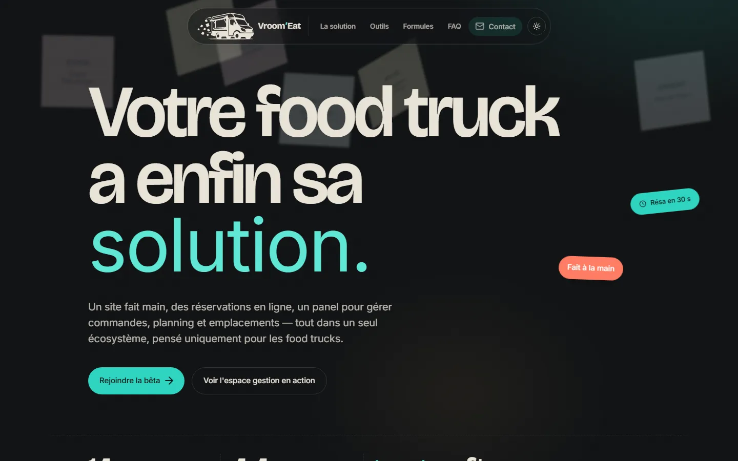 Vroom'Eat, vu sur ordinateur